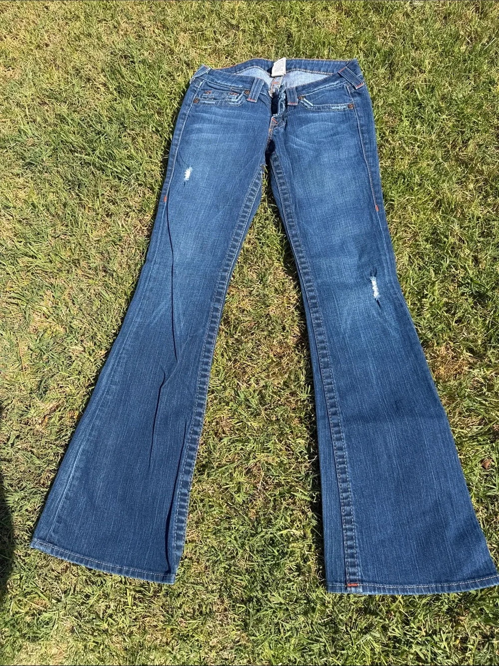 True Religion Women's Flare Jeans in Dark Blue Wash